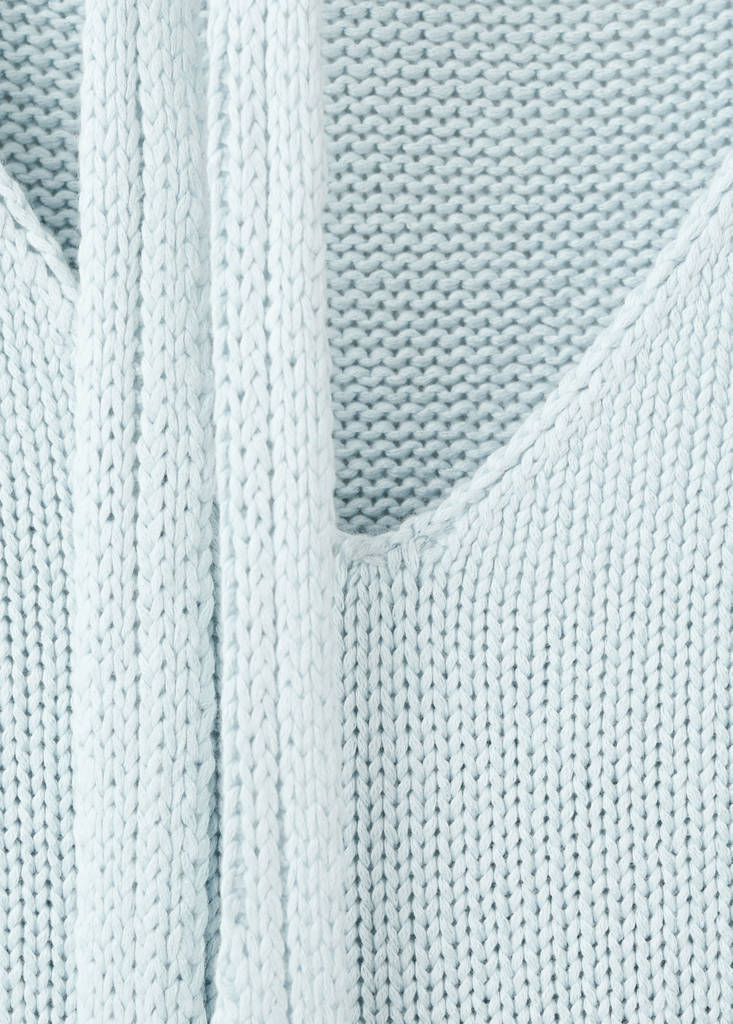 Knitted top with shawl detail — Blue