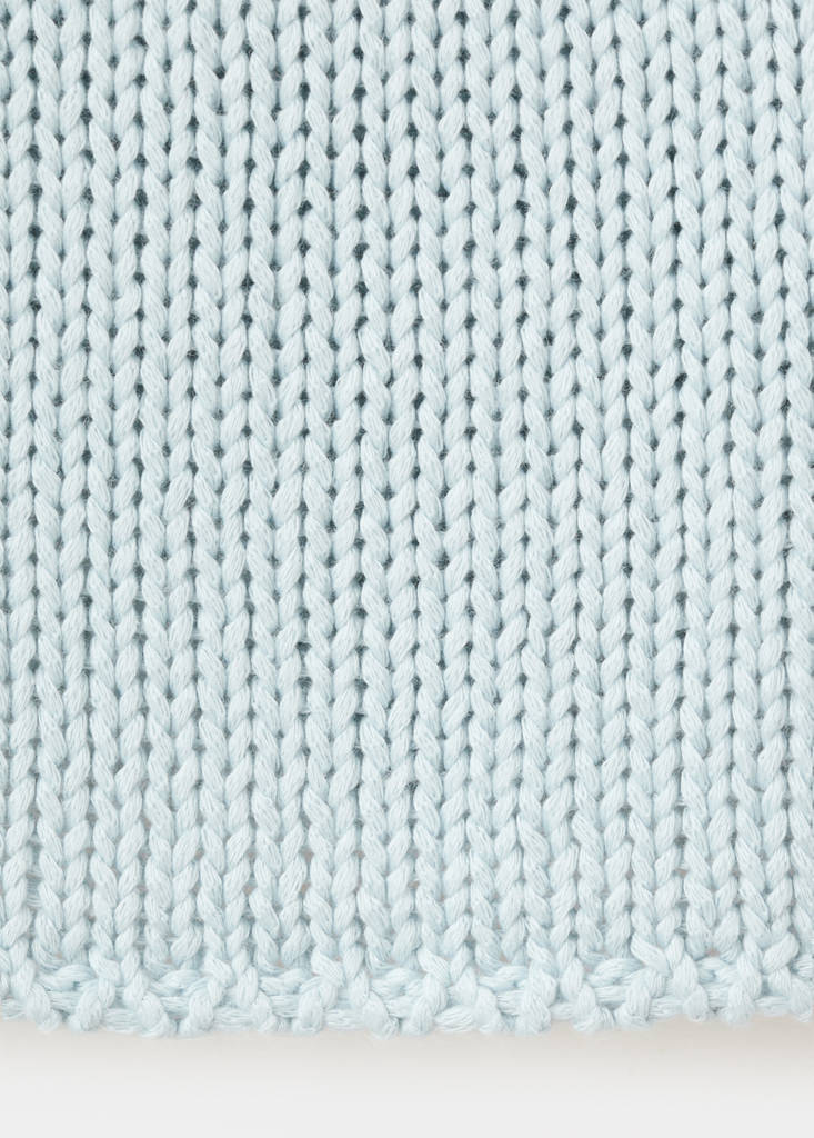 Knitted top with shawl detail — Blue