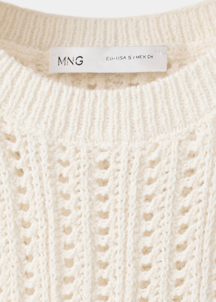 Openwork knit top — Ecru