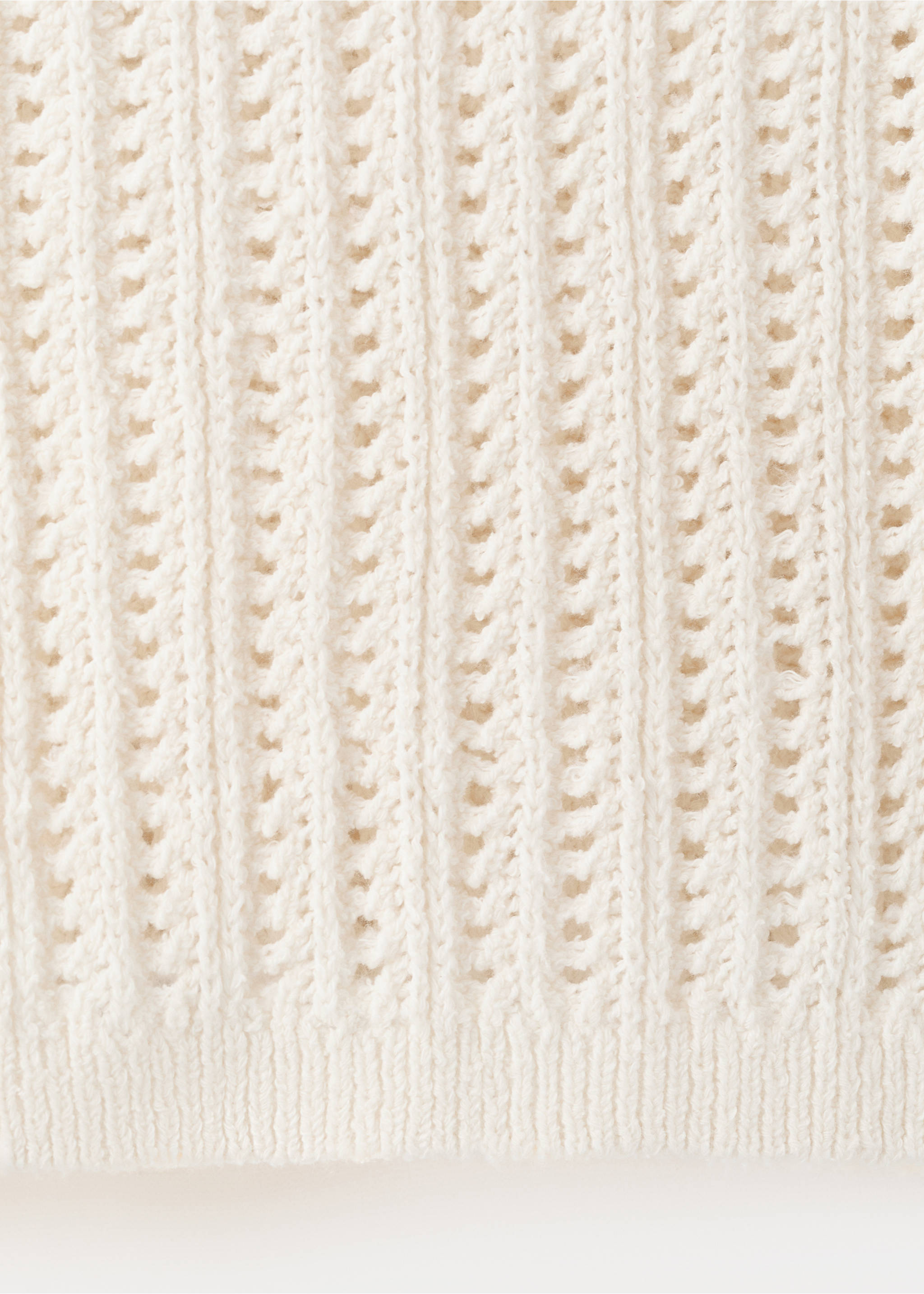 Openwork knit top - Details of the article 0, Ecru. Ref: 27017141-00.