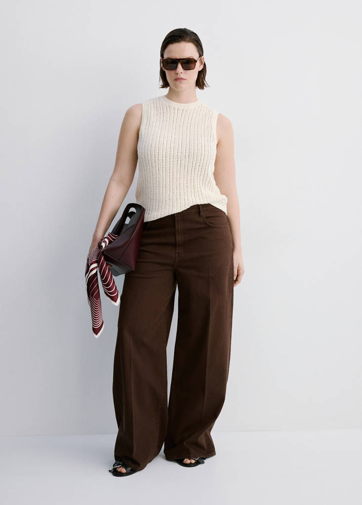 Openwork knit top — Ecru