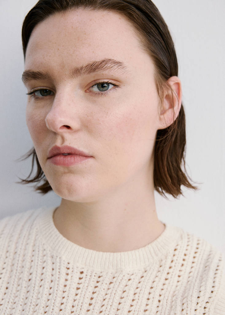 Openwork knit top — Ecru