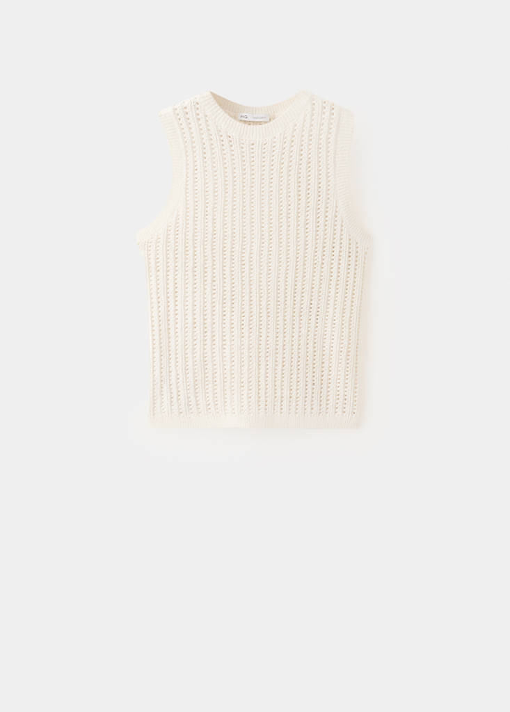 Openwork knit top — Ecru