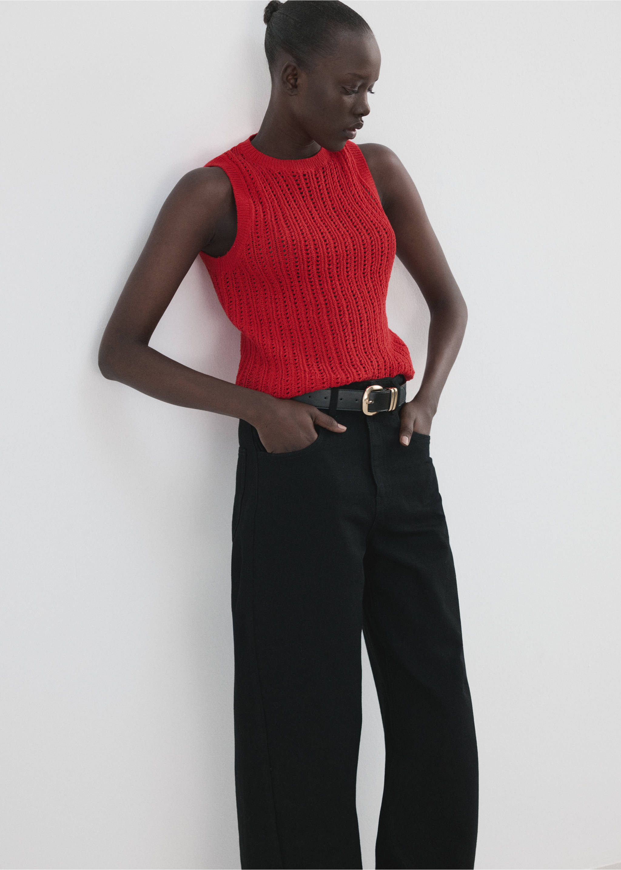 Top punto calado - Plano medio, Rojo. Ref: 27017141-00.