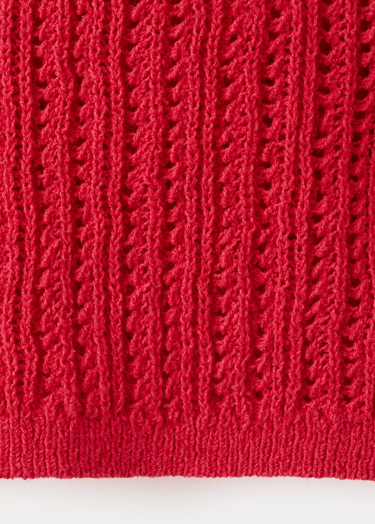 Openwork knit top — Red
