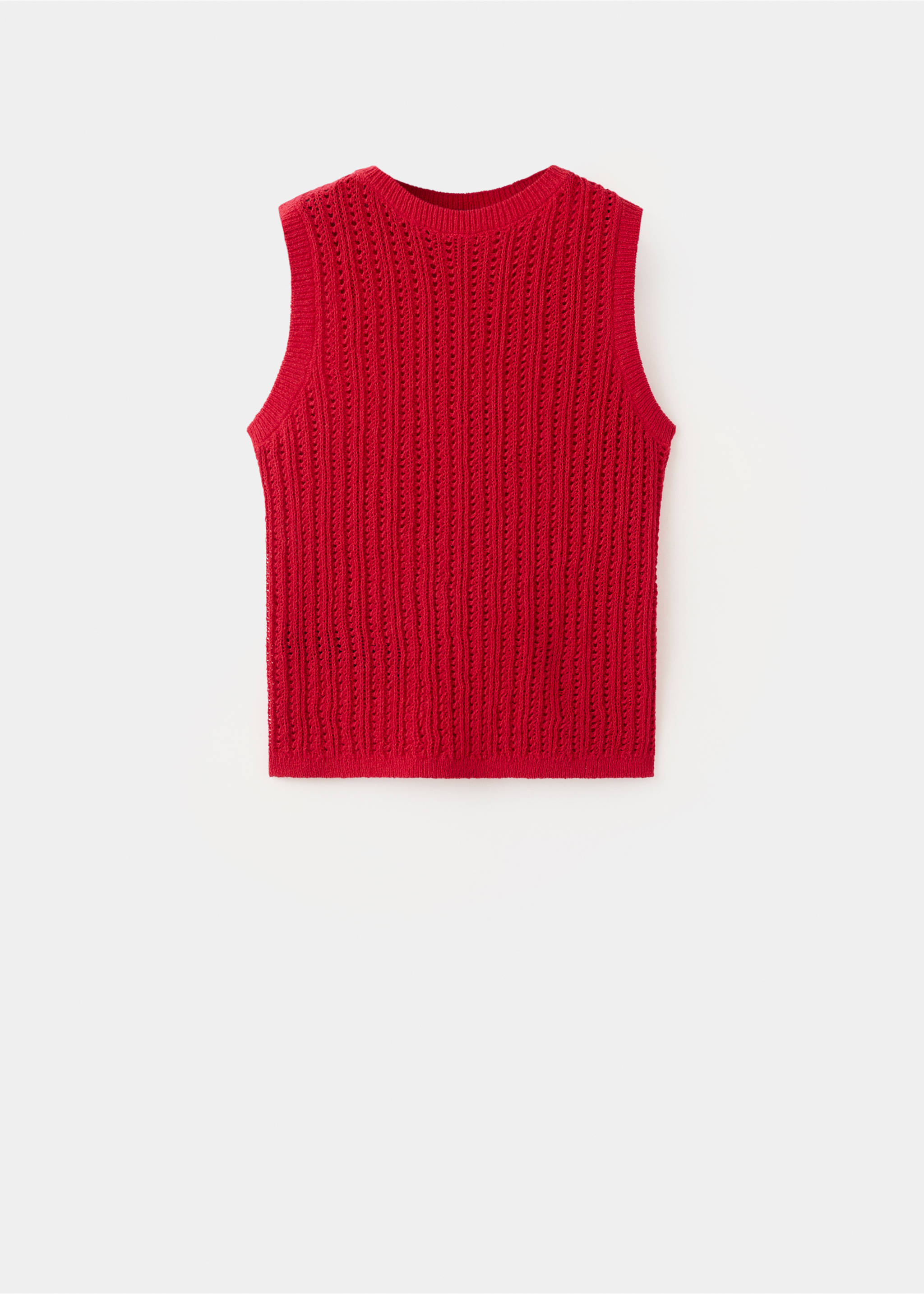 Openwork knit top - Article without model, Red. Ref: 27017141-00.
