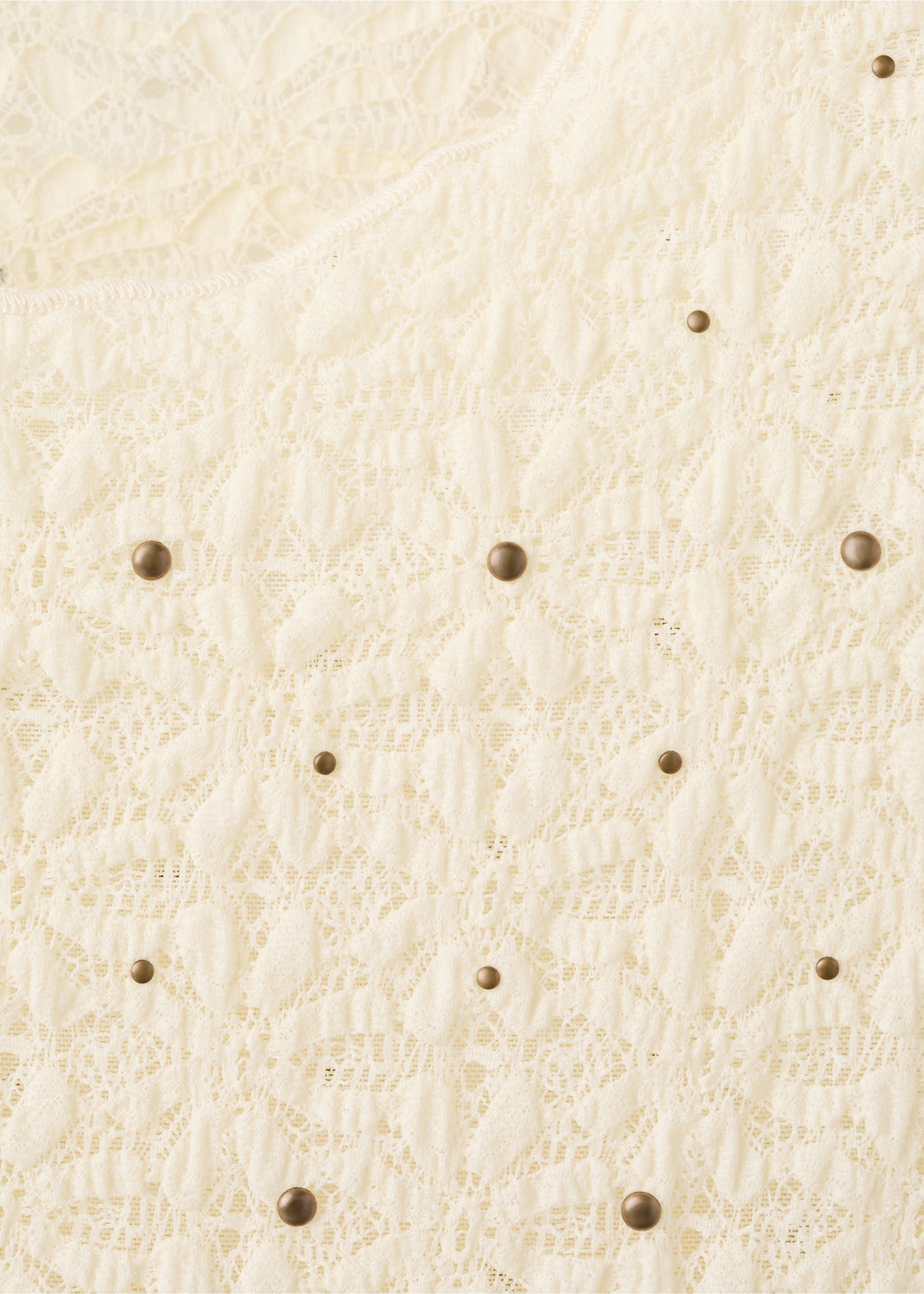 Wide strap glitter top - Details of the article 8, Ecru. Ref: 27017144-00.