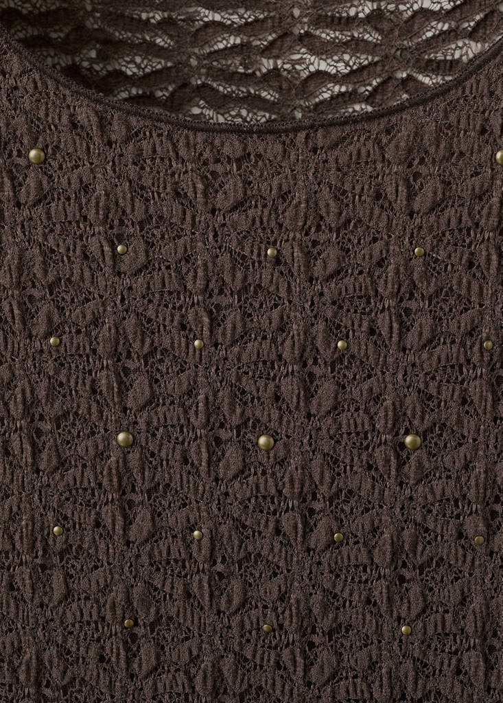 Fitted studded top — Chocolate