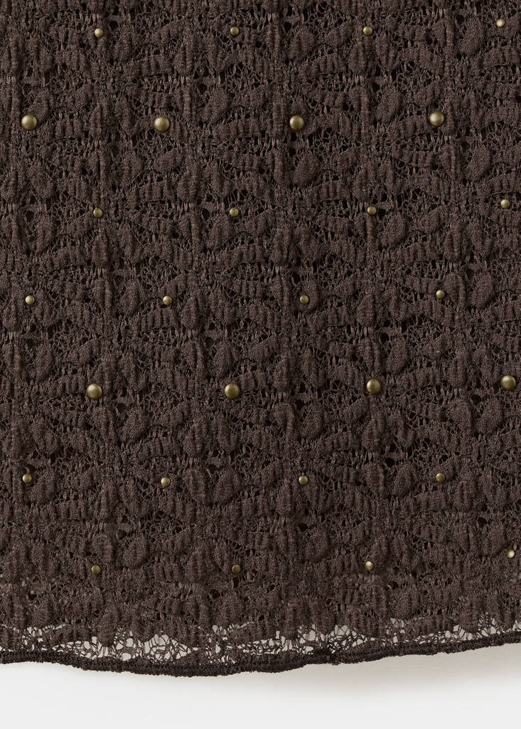 Fitted studded top — Chocolate
