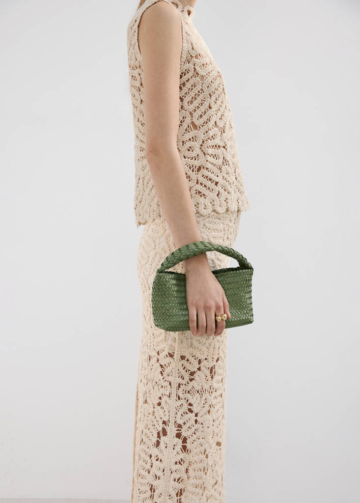 Openwork knit top — Sand