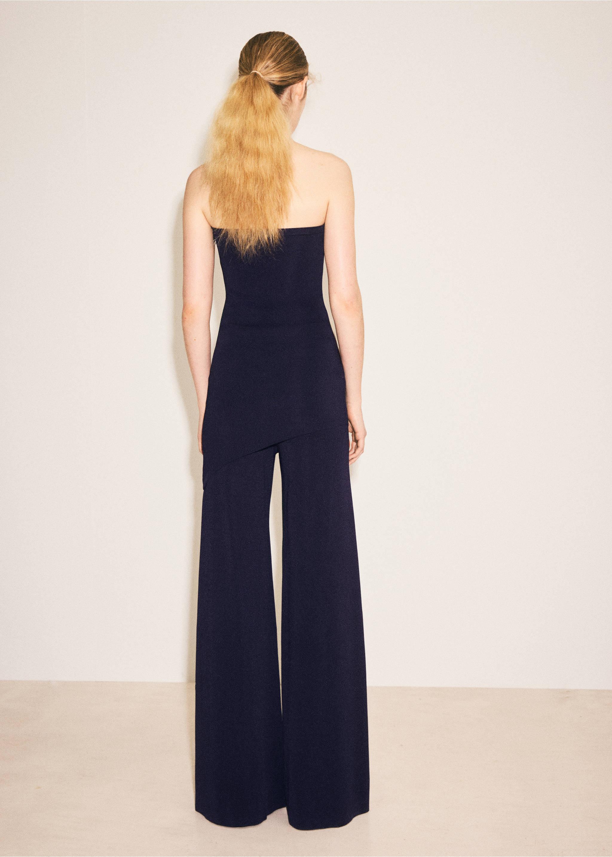 Top asimétrico punto fino - Reverso del artículo, Azul marino. Ref: 27017147-00.