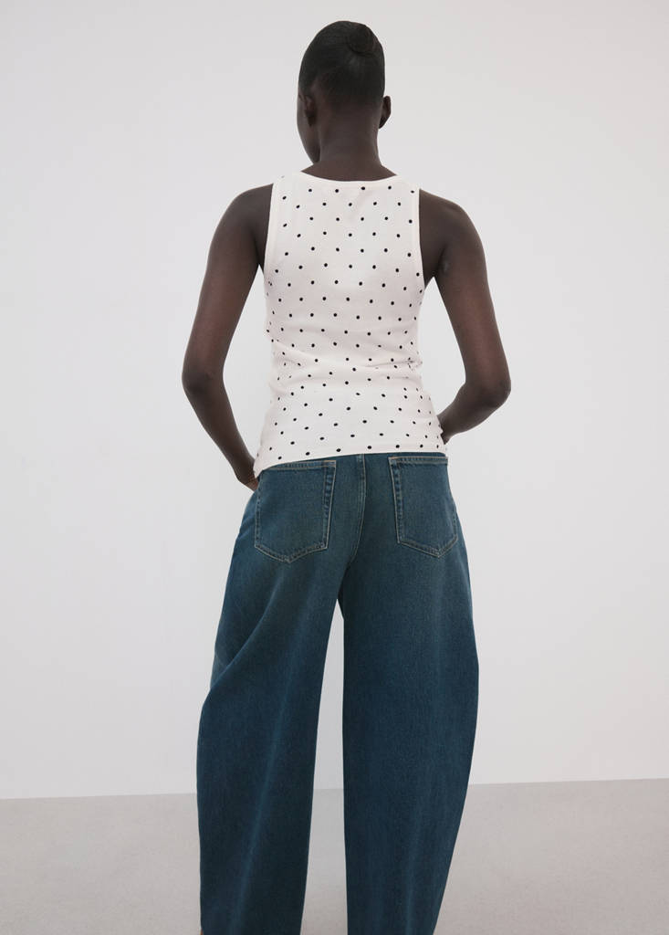 Polka-dot knitted top — Off White