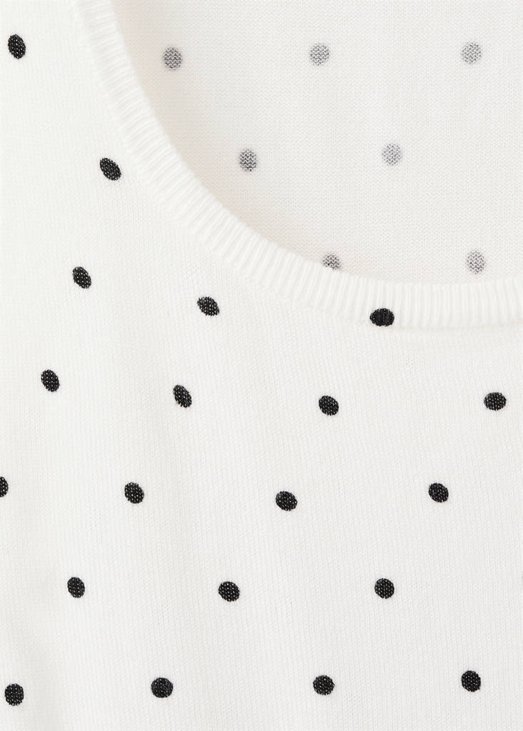 Polka-dot knitted top — Off White
