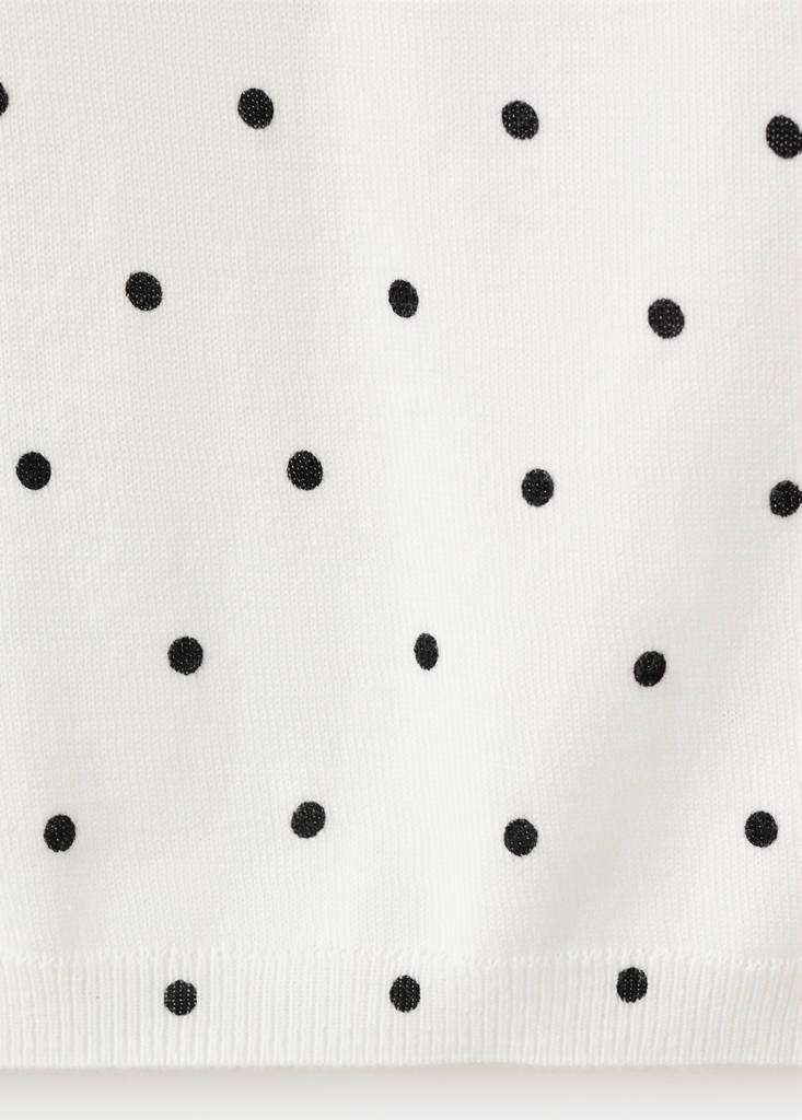Polka-dot knitted top — Off White