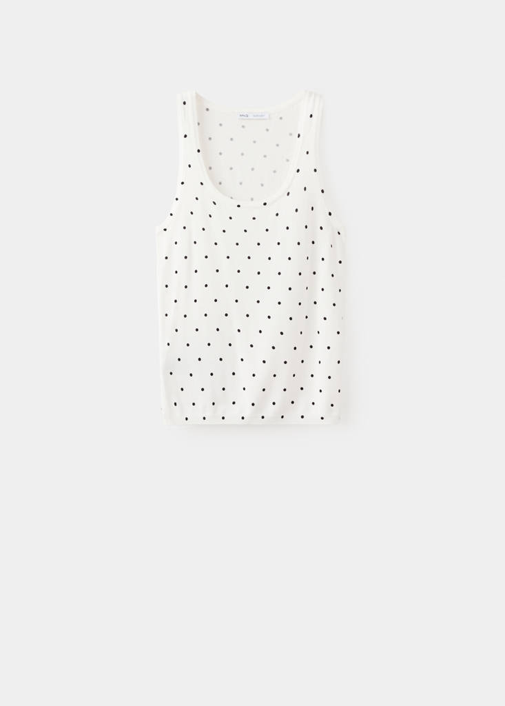 Polka-dot knitted top — Off White