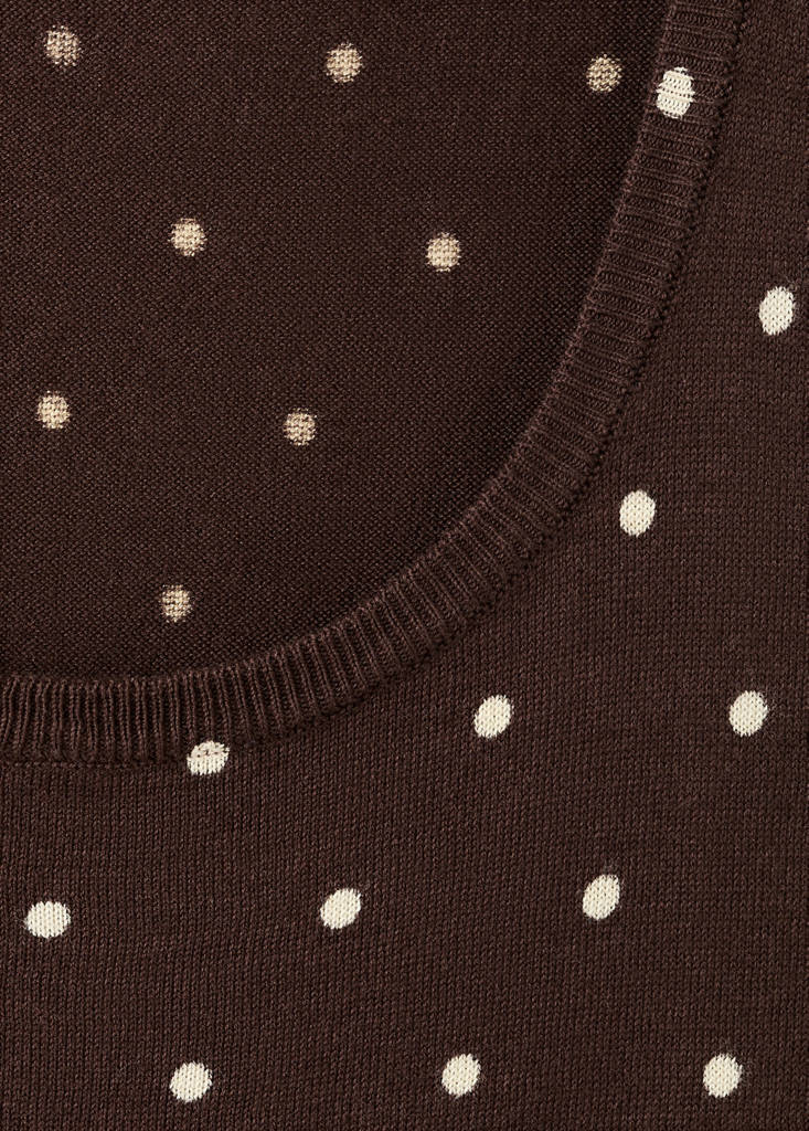 Polka-dot knitted top — Chocolate