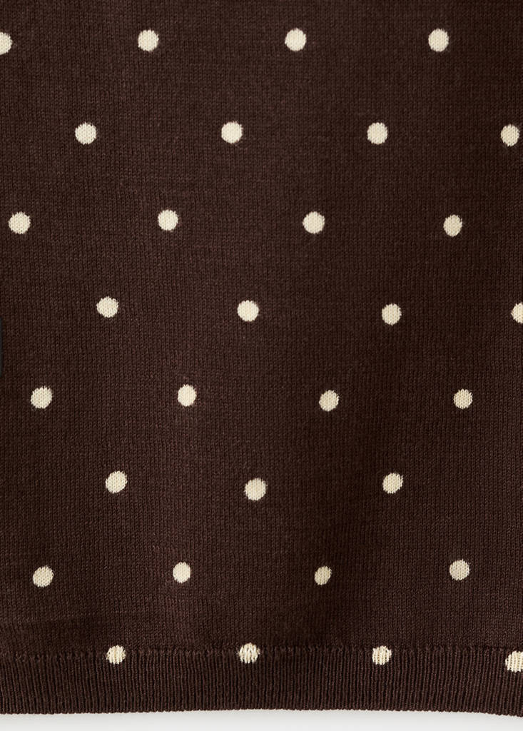 Polka-dot knitted top — Chocolate