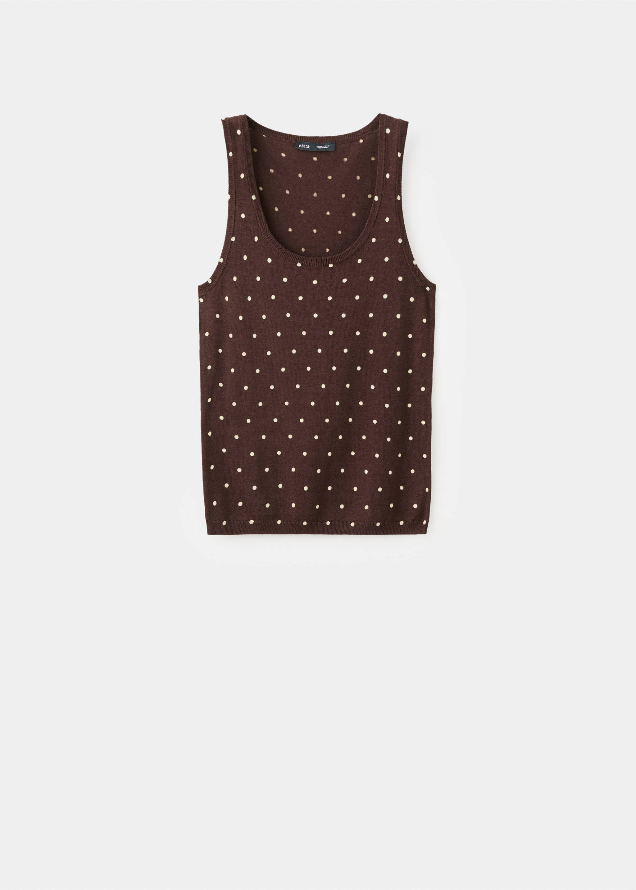 Polka-dot knitted top - Article without model, Chocolate. Ref: 27017148-00.