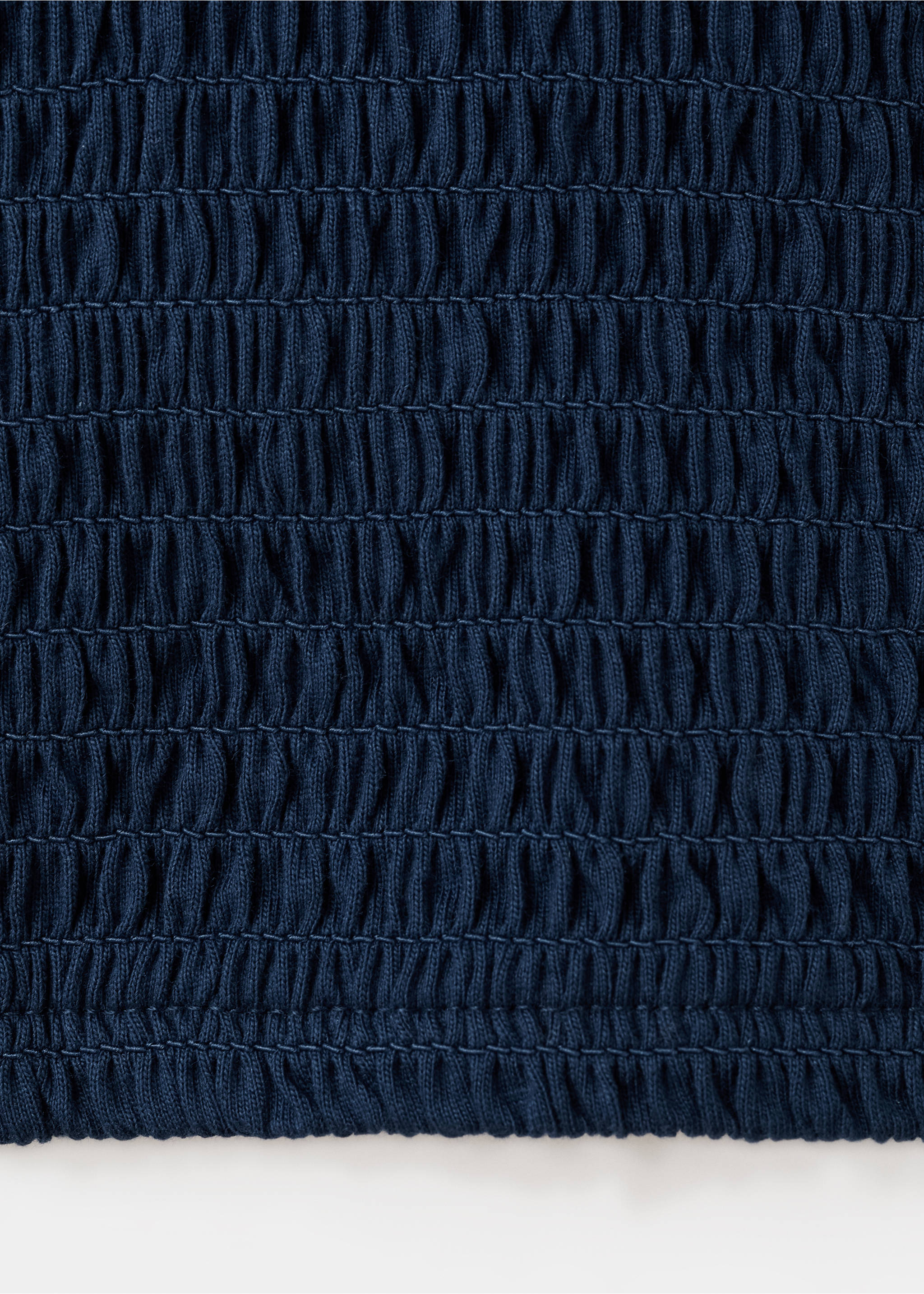 Топ с V-образным вырезом и сборками - Деталь изделия 8, Глубокий темно-синий. Ref: 27017149-00.