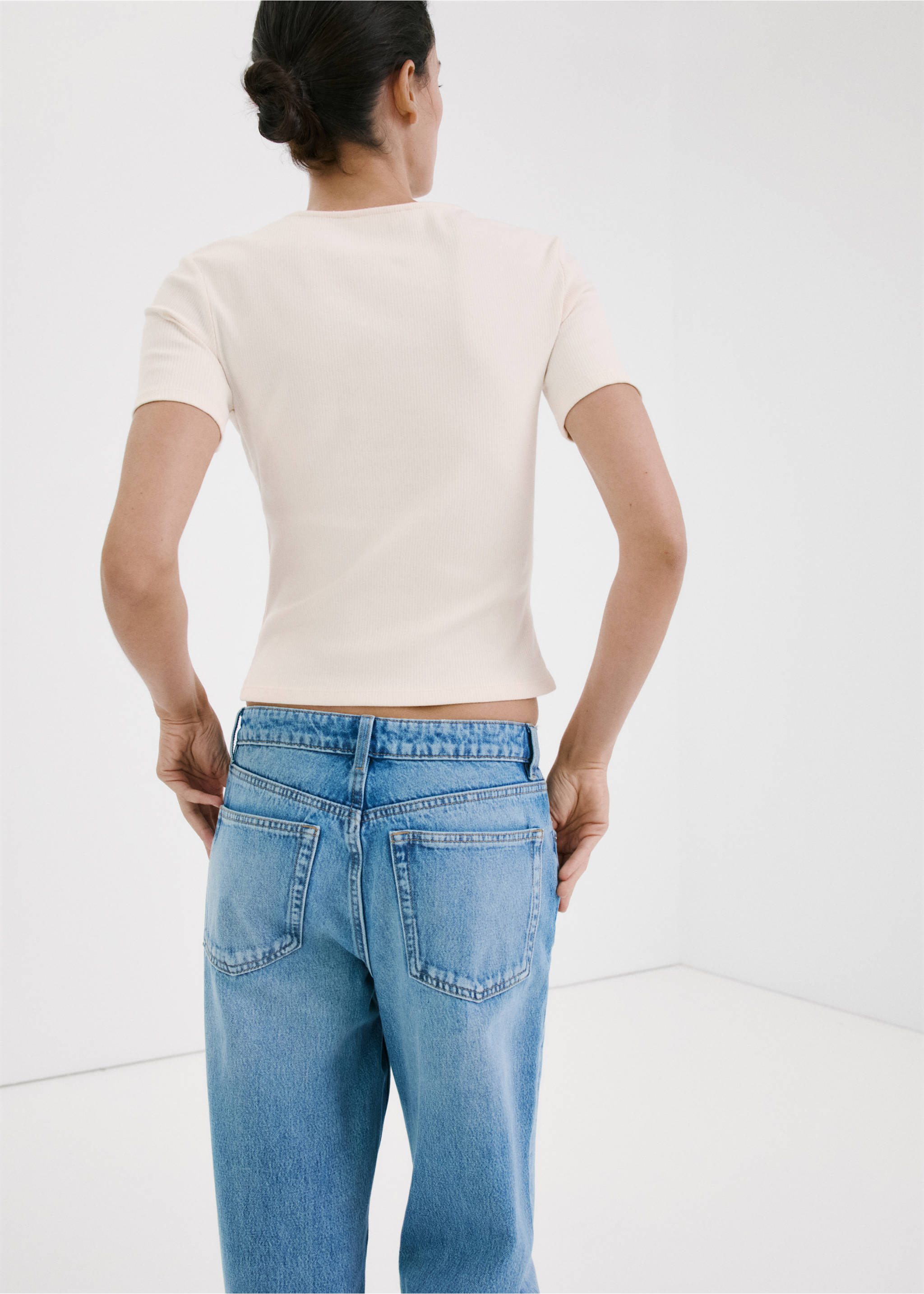 Top ribetes encaje - Reverso del artículo, Crudo. Ref: 27017150-00.