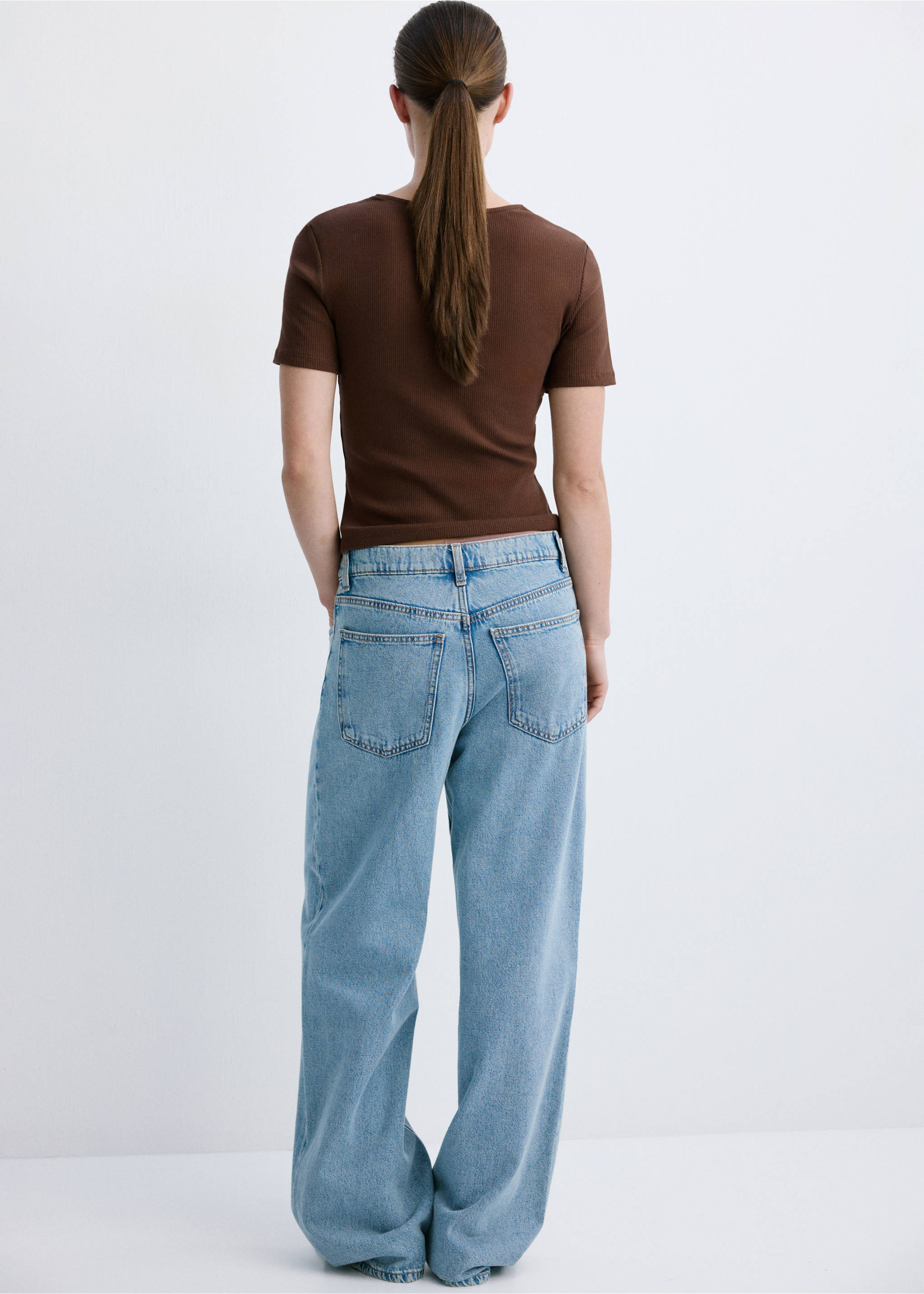 Top ribetes encaje - Reverso del artículo, Marrón. Ref: 27017150-00.