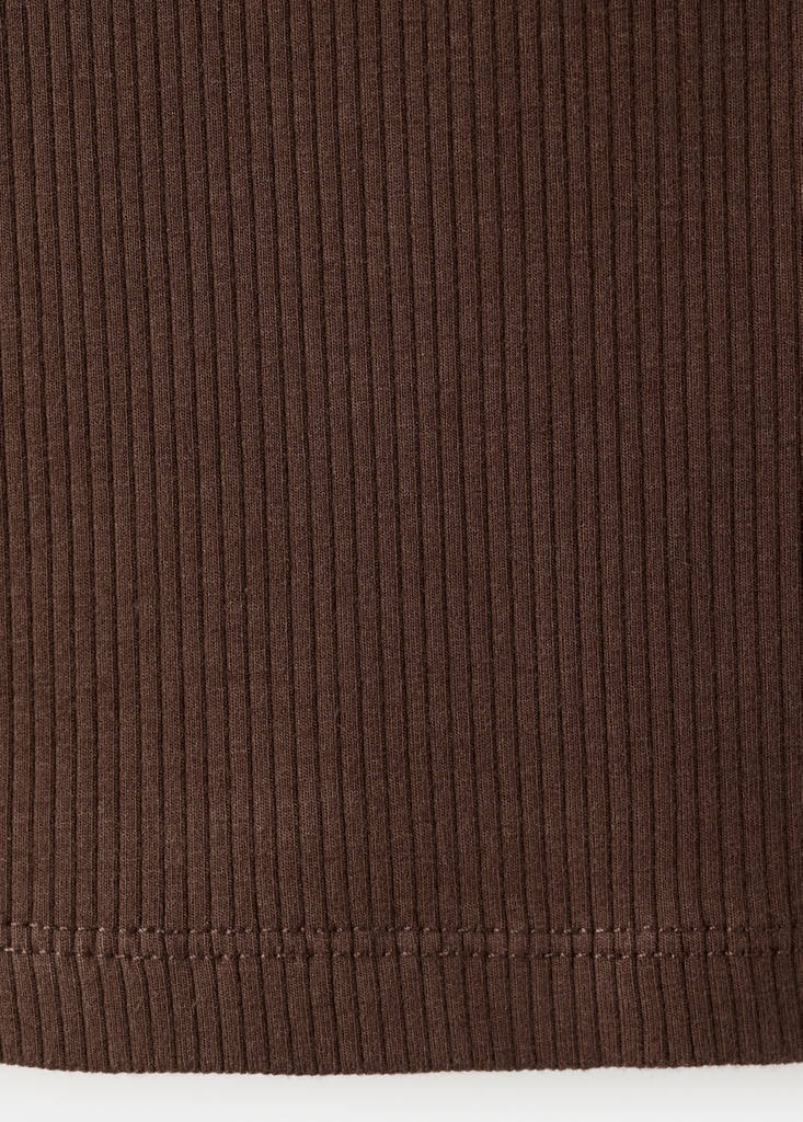 Lace trim top — Brown