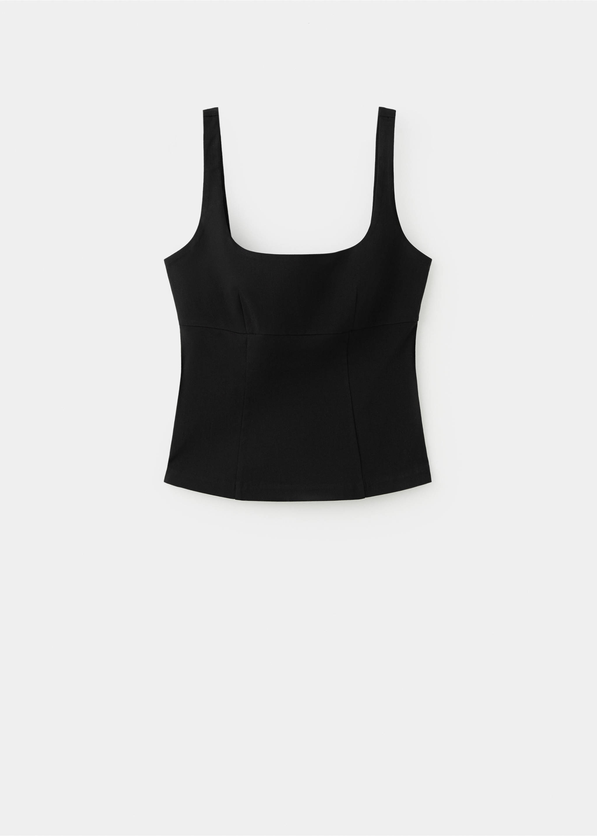 Приталенный топ с декольте - Изделие без модели, Черный. Ref: 27017152-00.