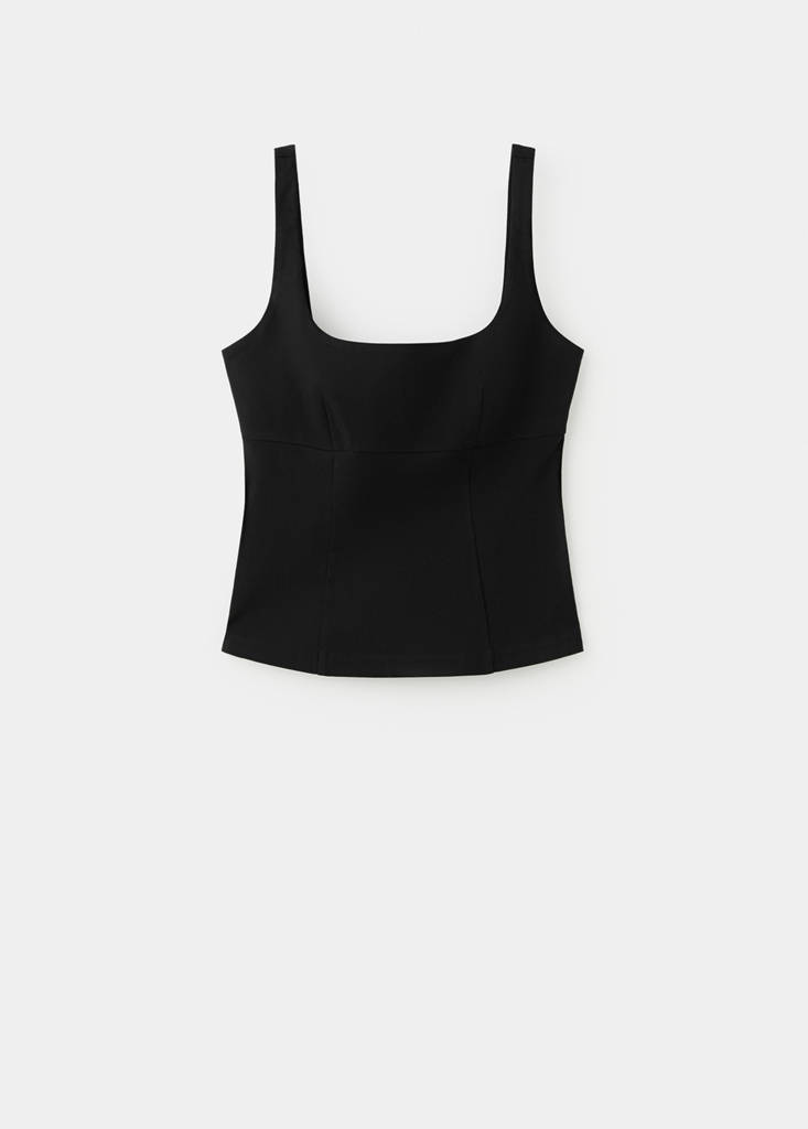 Fitted neckline top — Black