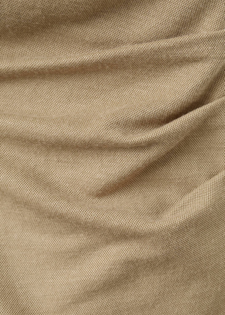 Ruched wrap top — Medium Brown