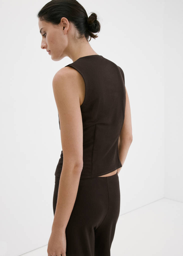 Ruched wrap top — Brown
