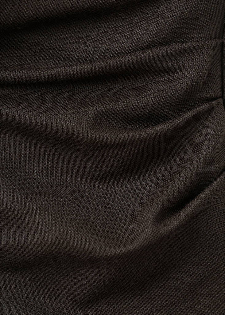 Ruched wrap top — Brown