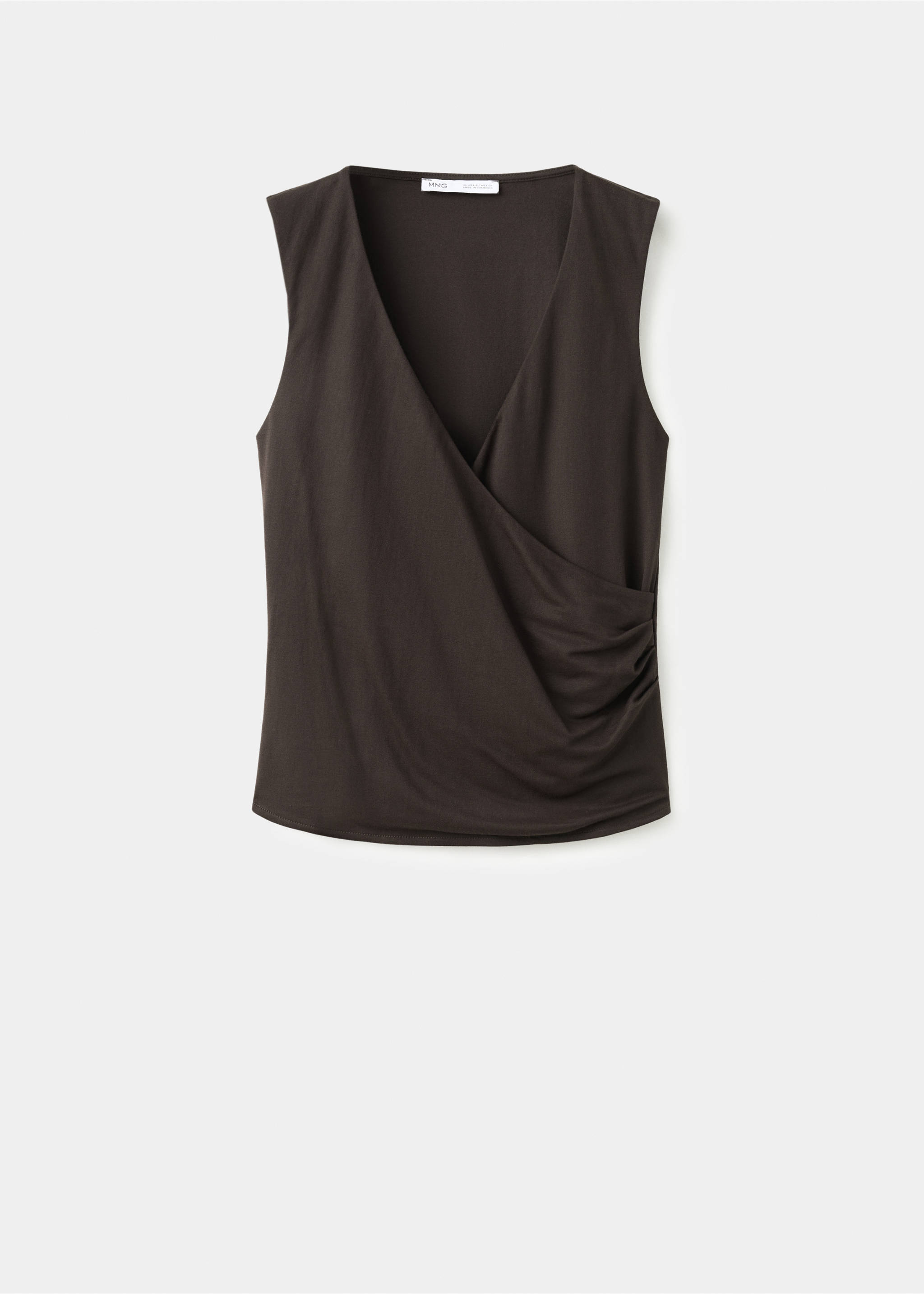 Ruched wrap top - Article without model, Brown. Ref: 27017153-00.