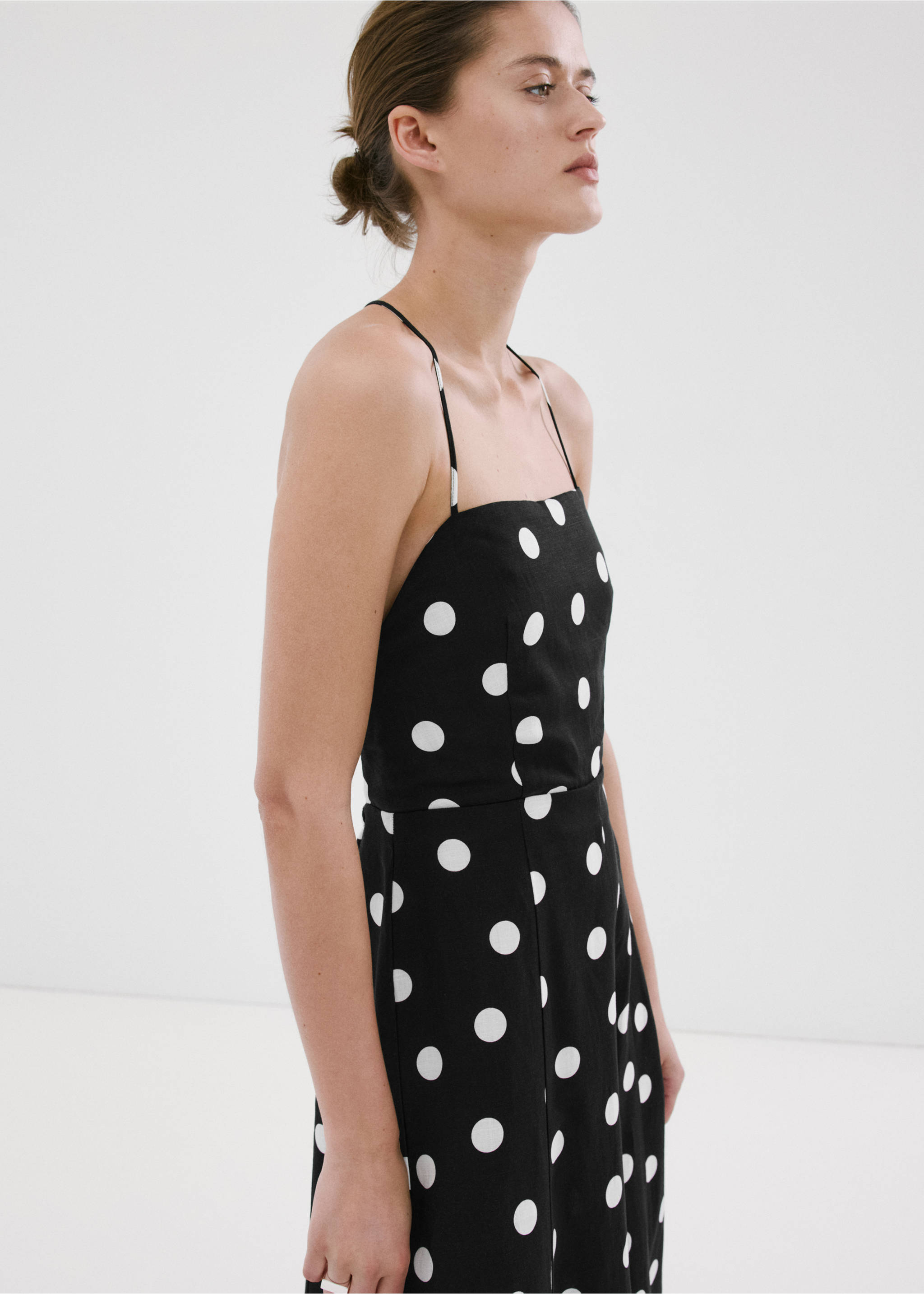 Lyocell polka dot dress - Medium plane, Black. Ref: 27017154-00.