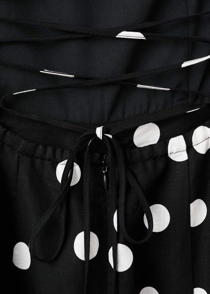 Lyocell polka dot dress — Black