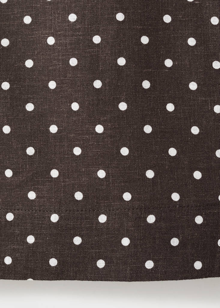 Linen polka dot top — Black