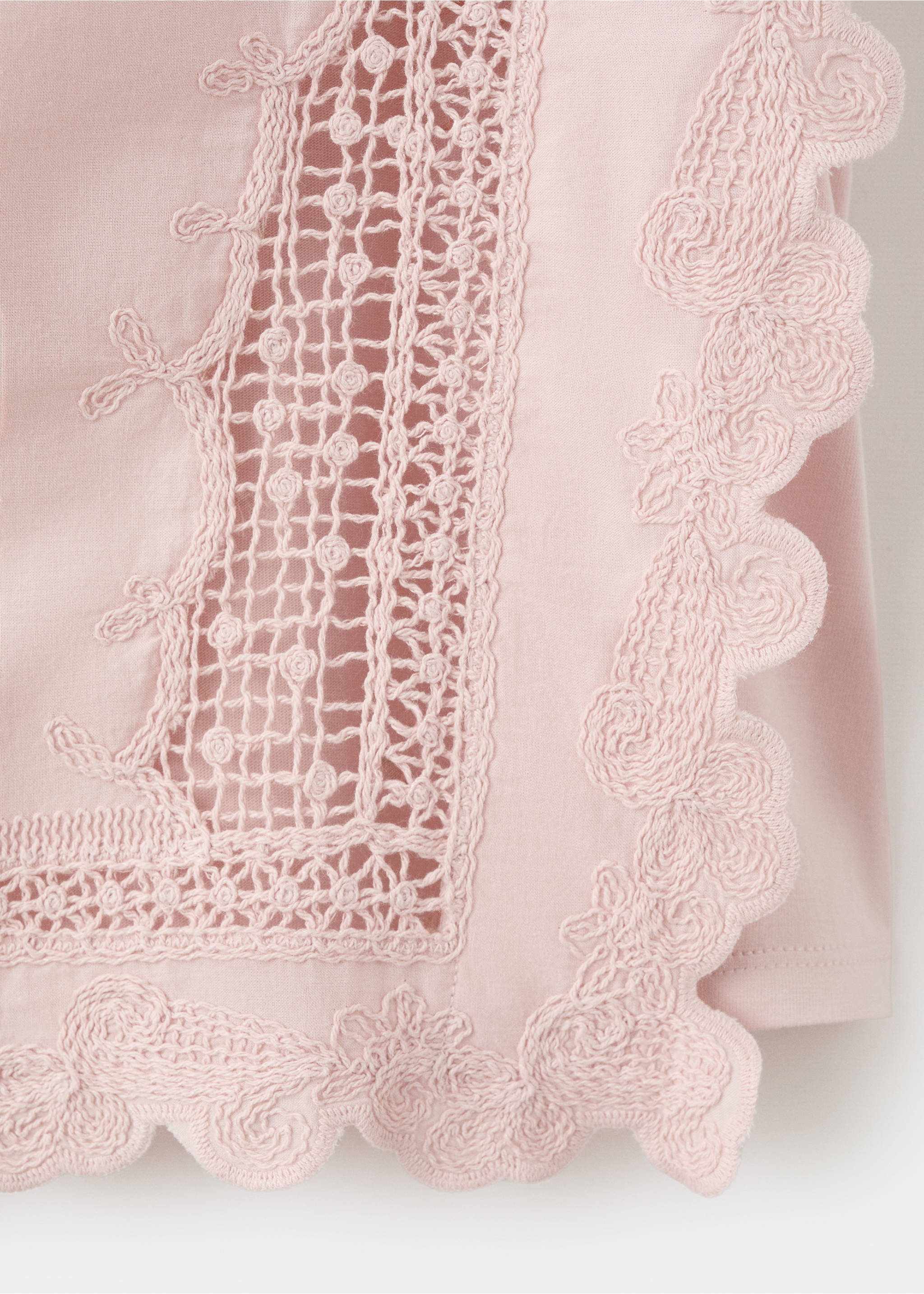 Top algodón detalles bordados - Detalle del artículo 0, Rosa pastel. Ref: 27017158-00.