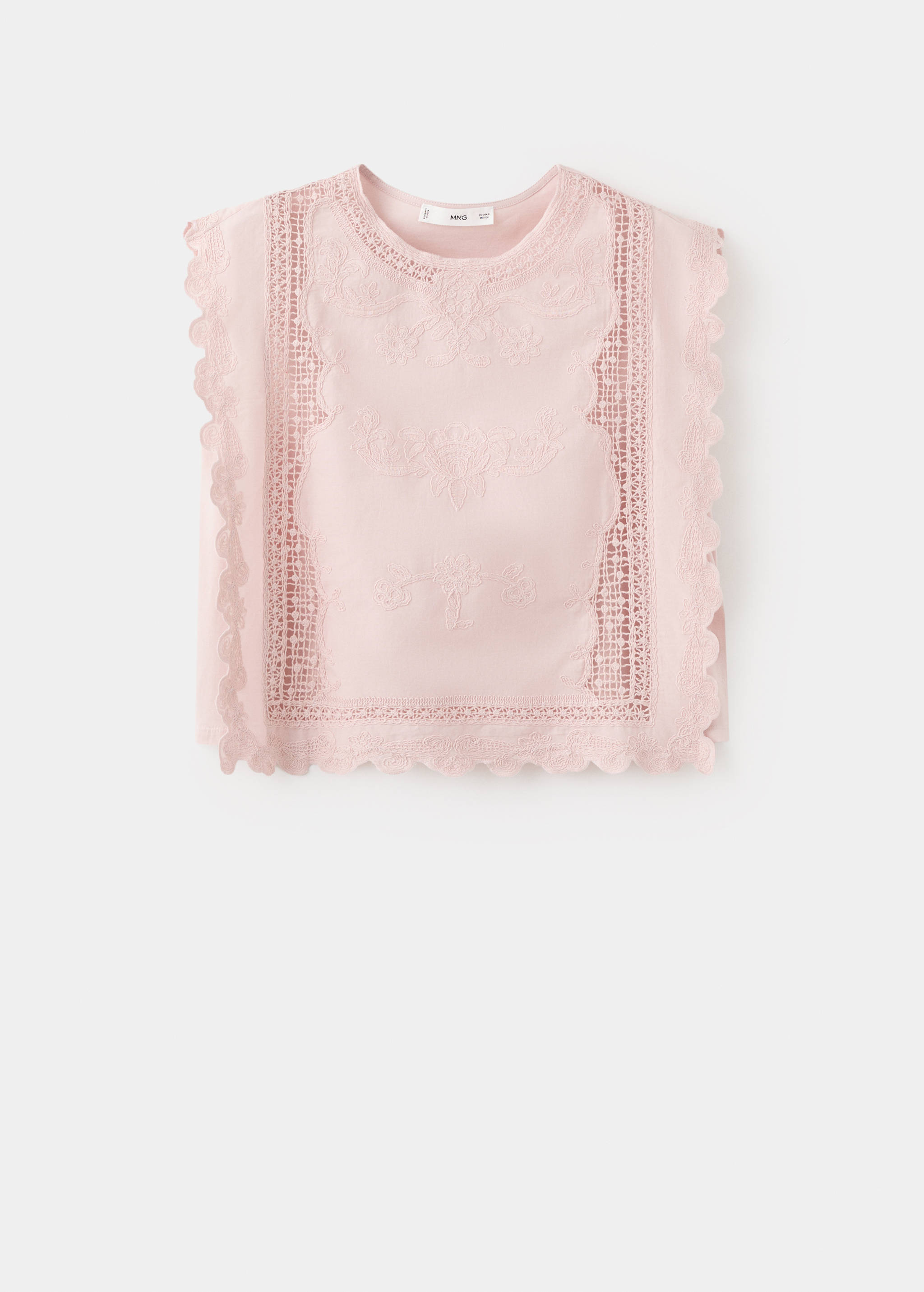 Cotton top with embroidered details - Article without model