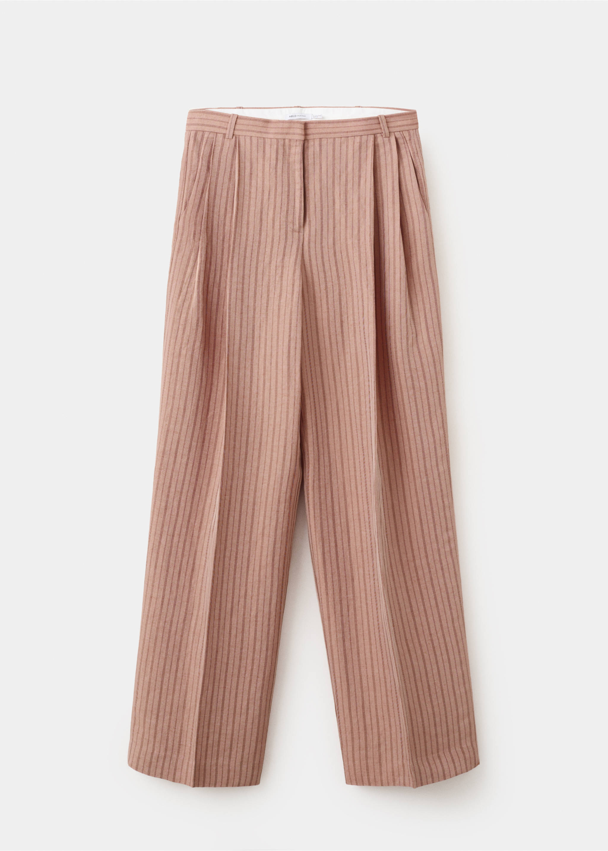 Striped linen suit trousers - Article without model, Pink. Ref: 27017160-00.