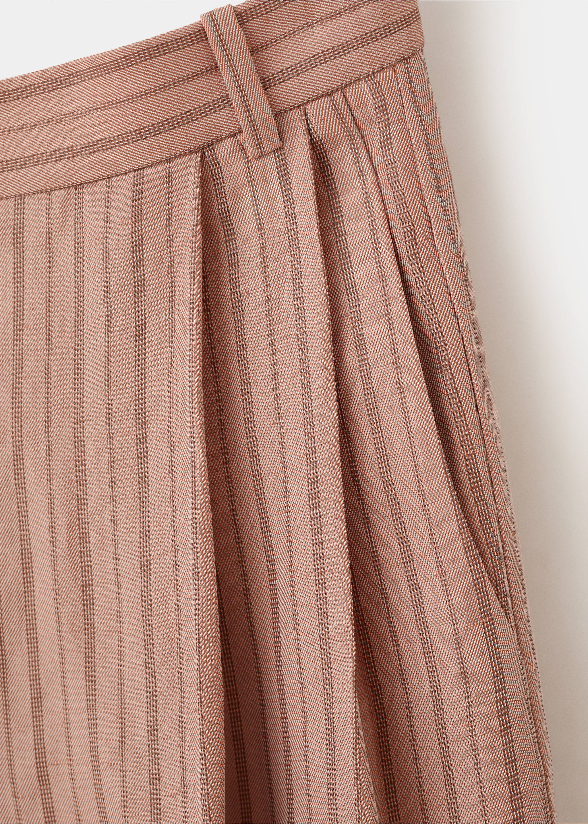 Striped linen suit trousers - Details of the article 0, Pink. Ref: 27017160-00.