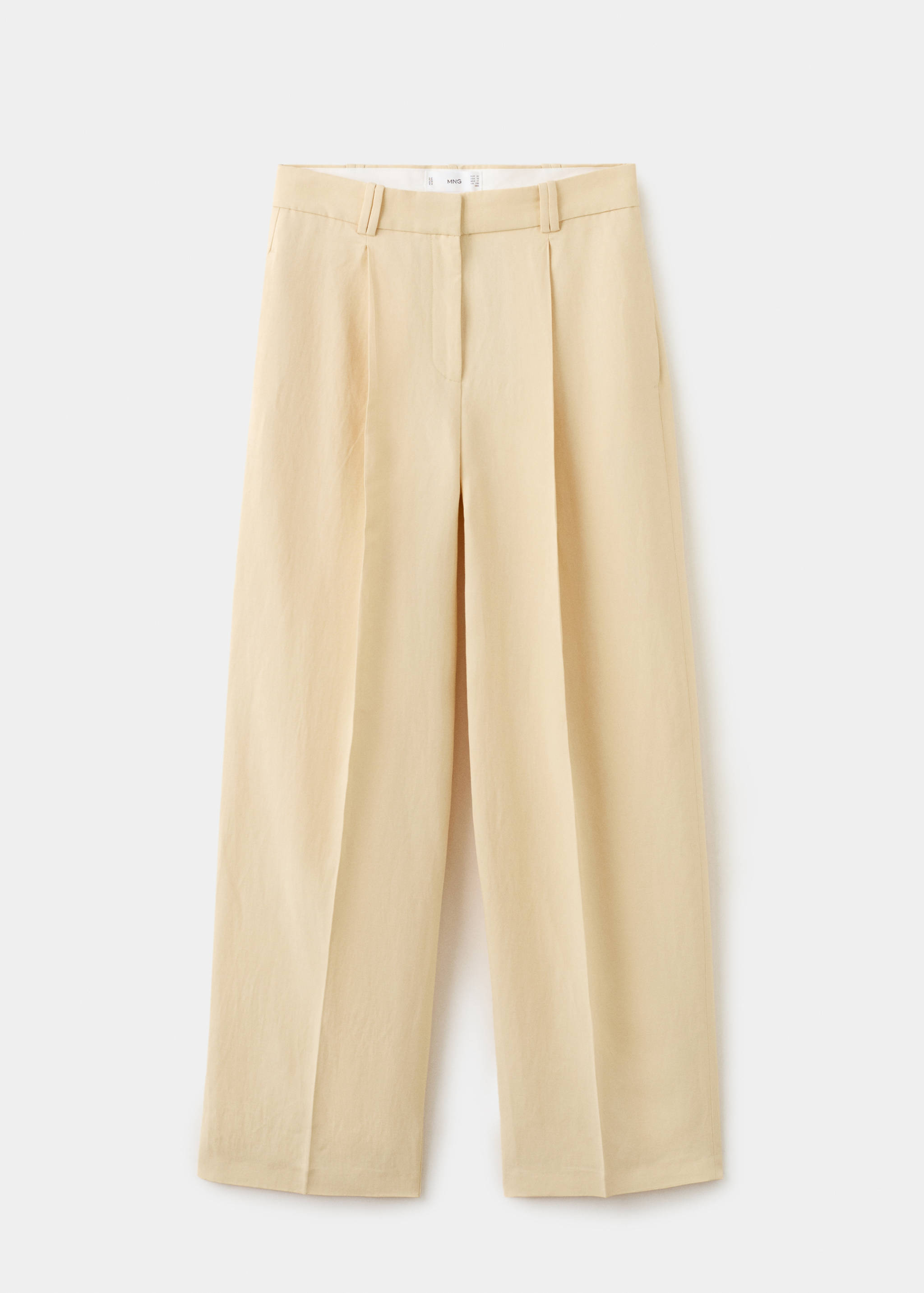 Straight linen-blend trousers - Article without model