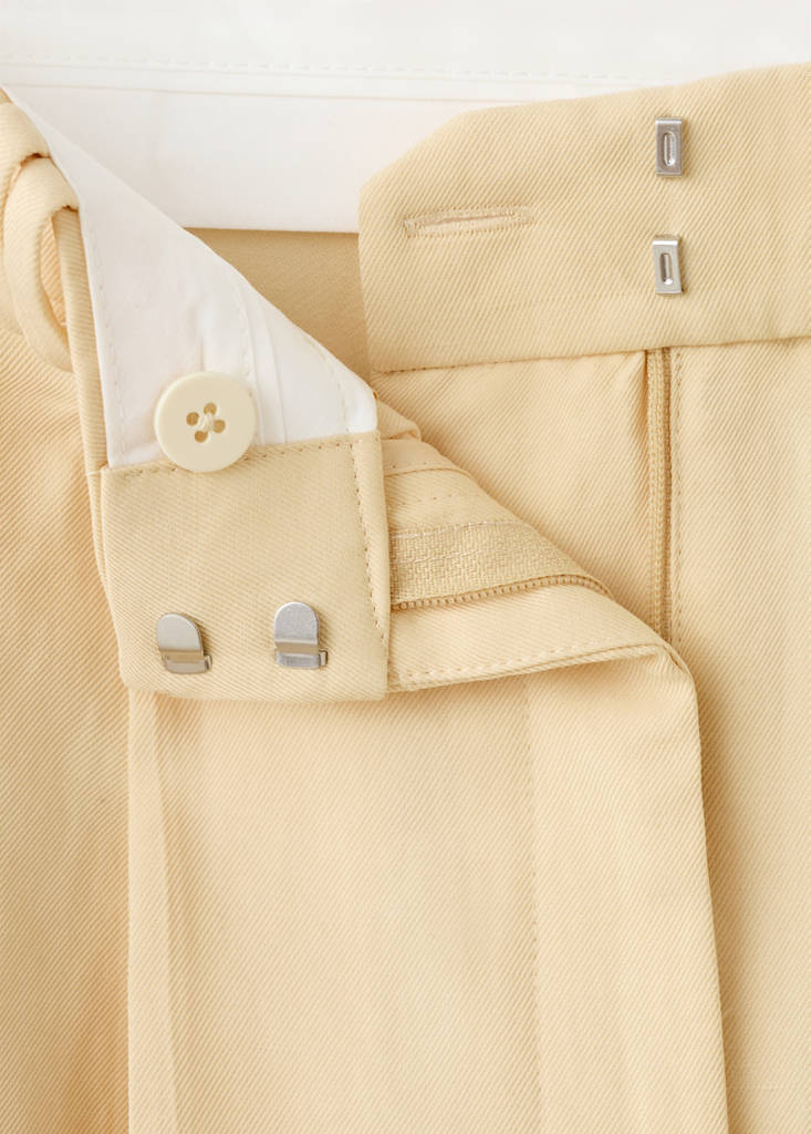Straight linen-blend trousers — Yellow