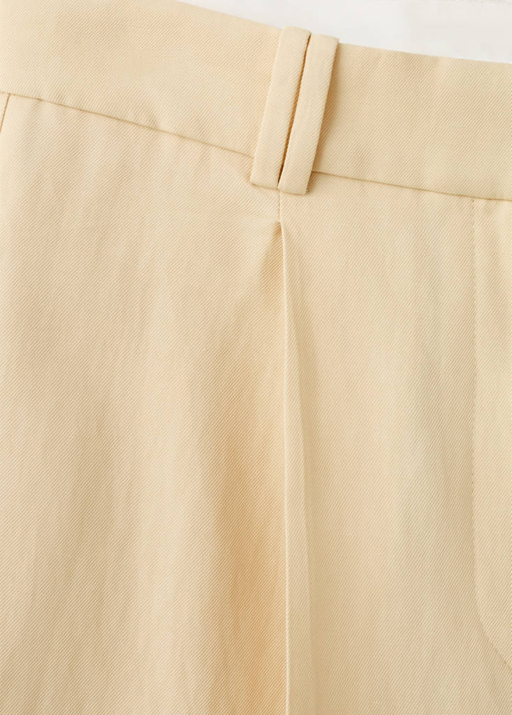 Straight linen-blend trousers — Yellow