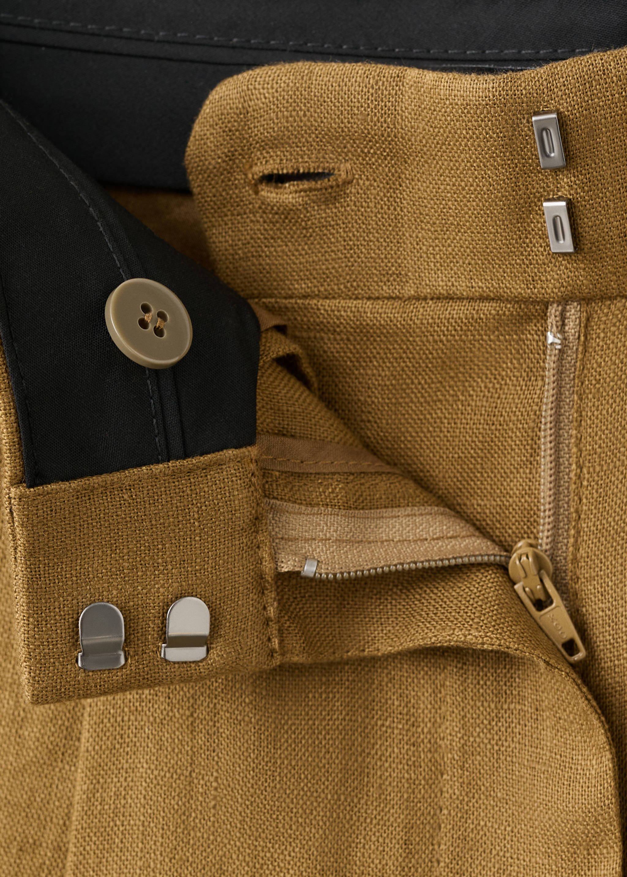 Straight-fit linen suit trousers - Details of the article 0