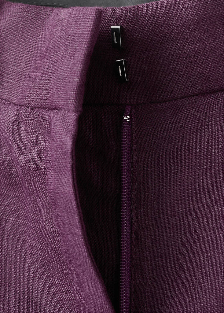 Straight-fit linen suit trousers — Purple