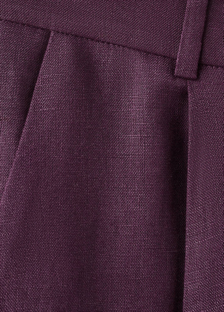 Straight-fit linen suit trousers — Purple