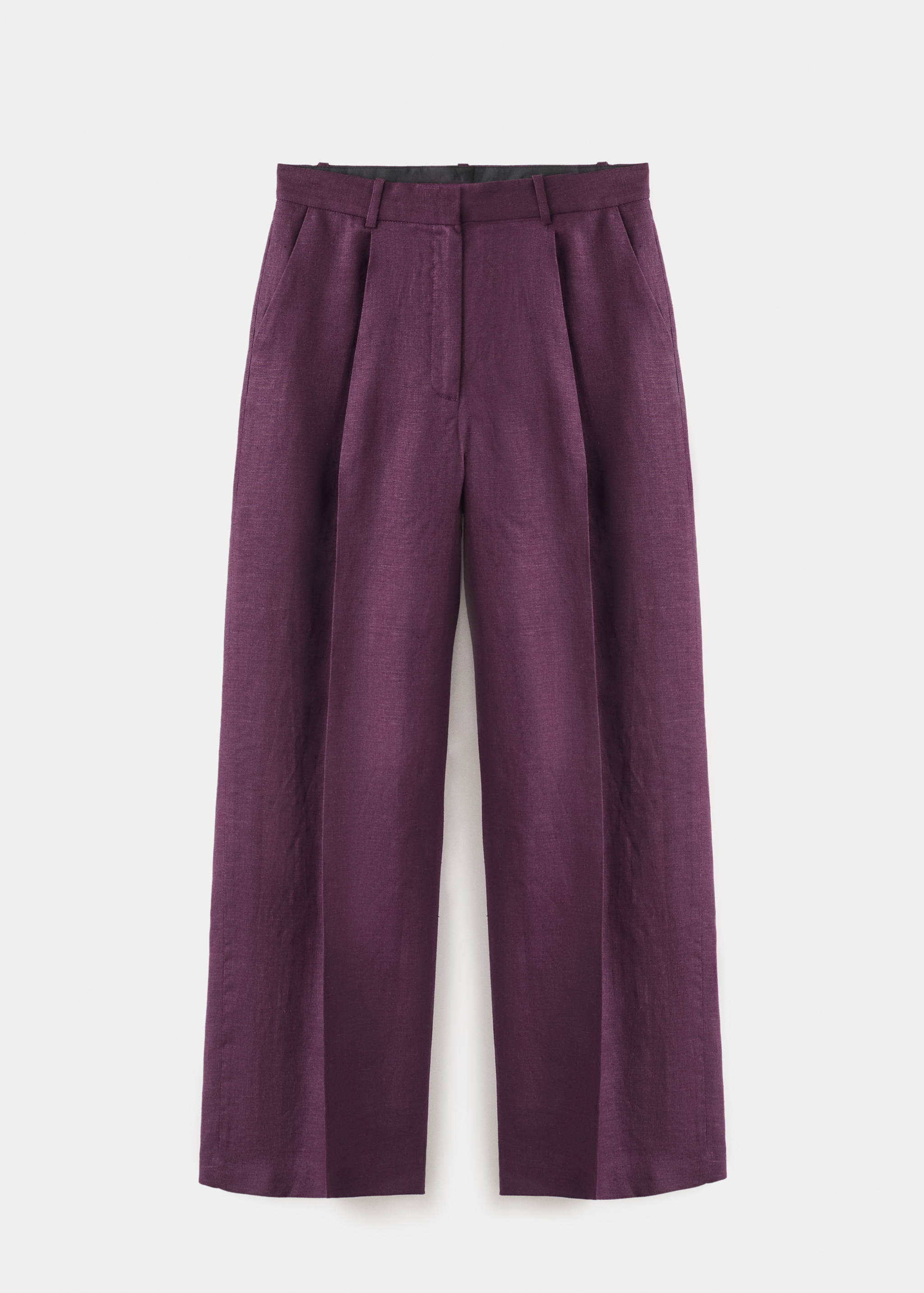 Straight-fit linen suit trousers - Article without model