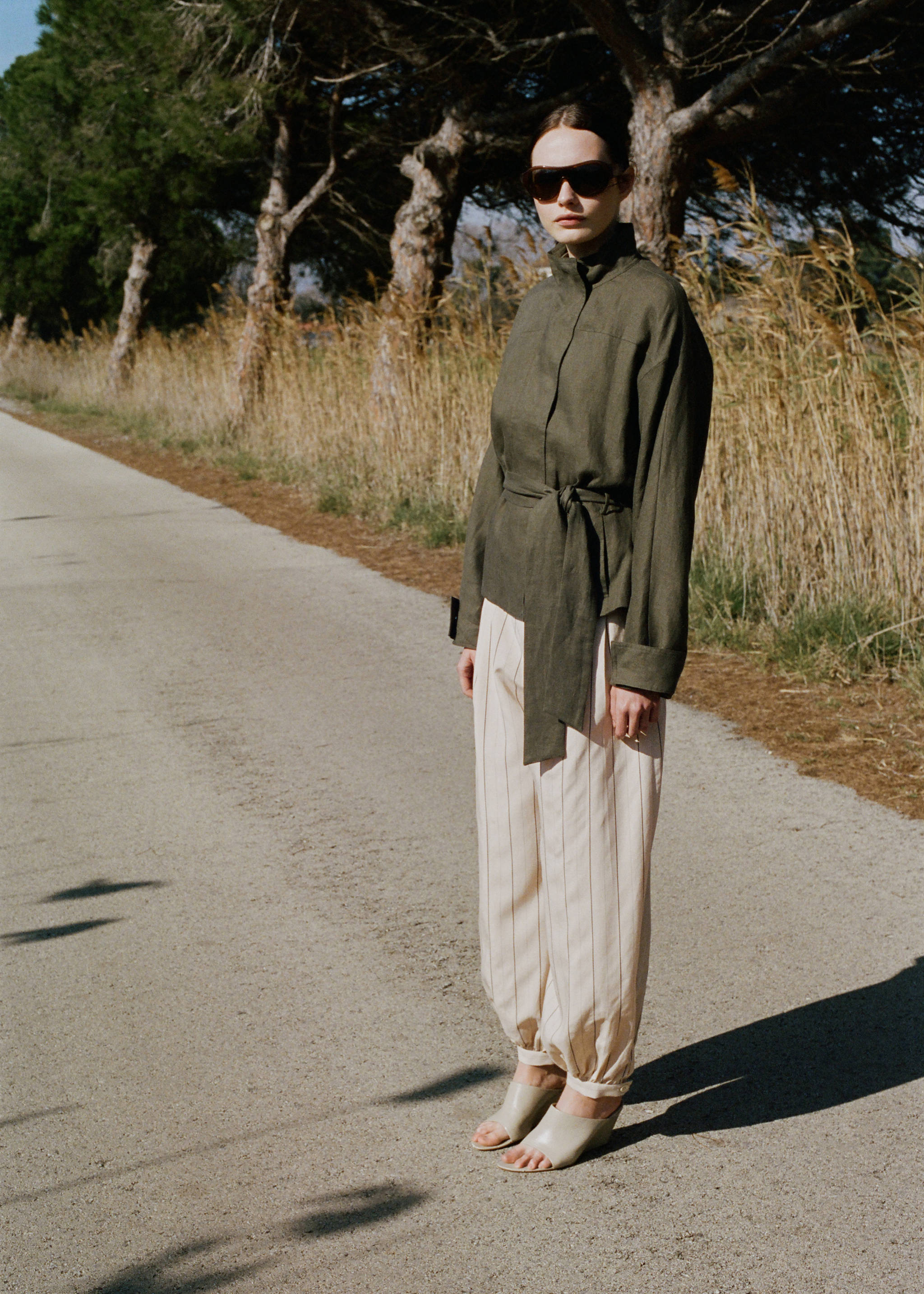 Striped lyocell balloon pants - General plane