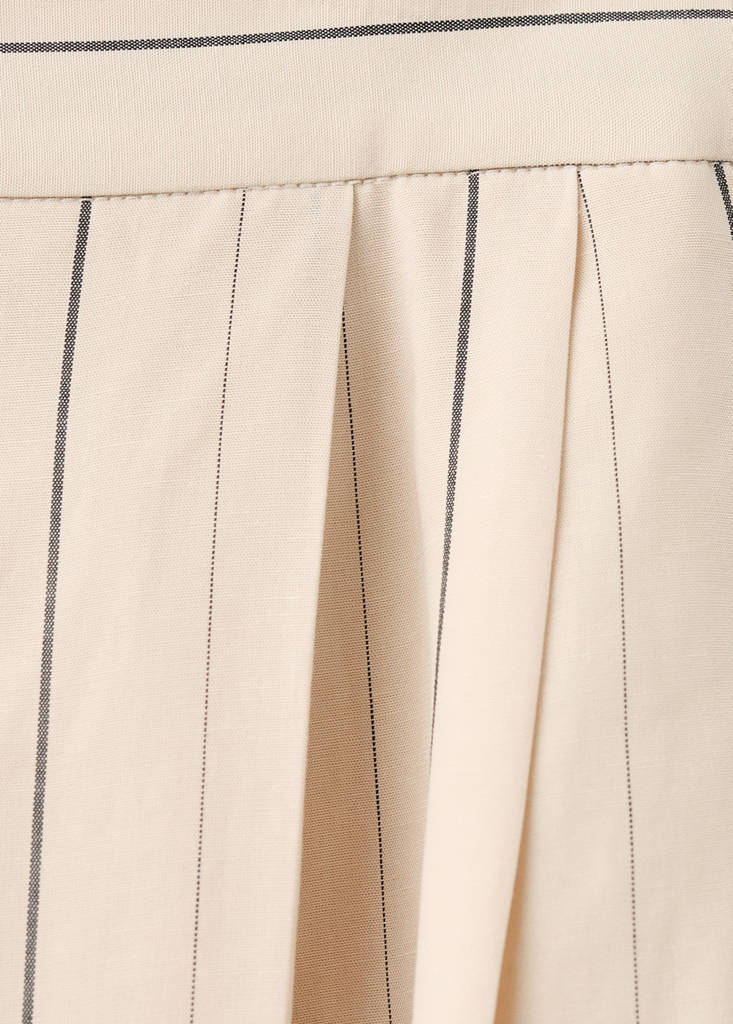 Striped lyocell balloon pants — Ecru