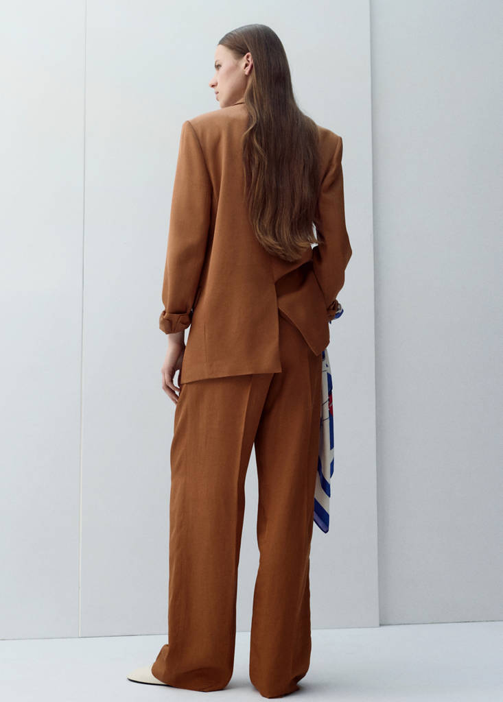 Straight-fit suit trousers — Russet