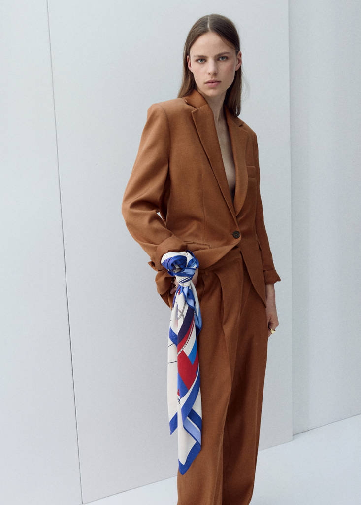 Straight-fit suit trousers — Russet